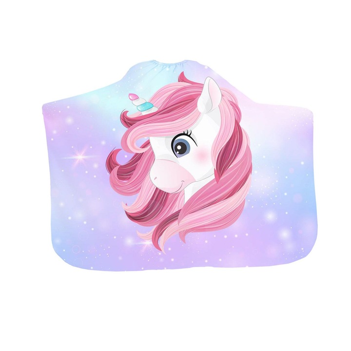 Pelerina tuns pentru copii, 85x110 cm, Full-print, Unicorn Portrait