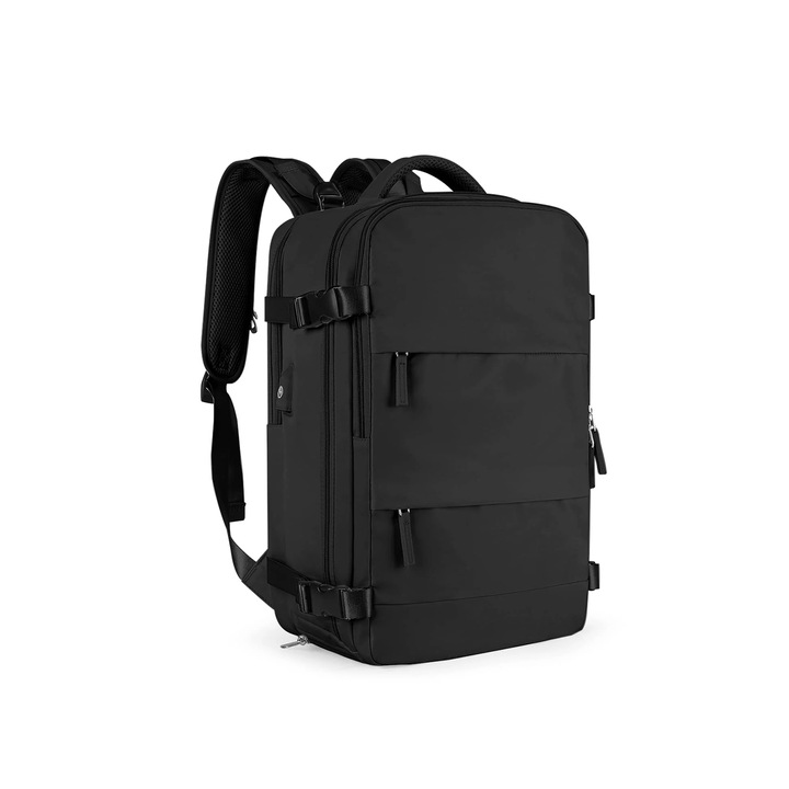 Nagy utazó hátizsák, Zggzerg, USB töltőporttal, több rekesszel és zsebbel, vízálló, uniszex, hétvégi üzleti túrákhoz, 42 x 17 x 31 cm, űrtartalom 40 l, fekete