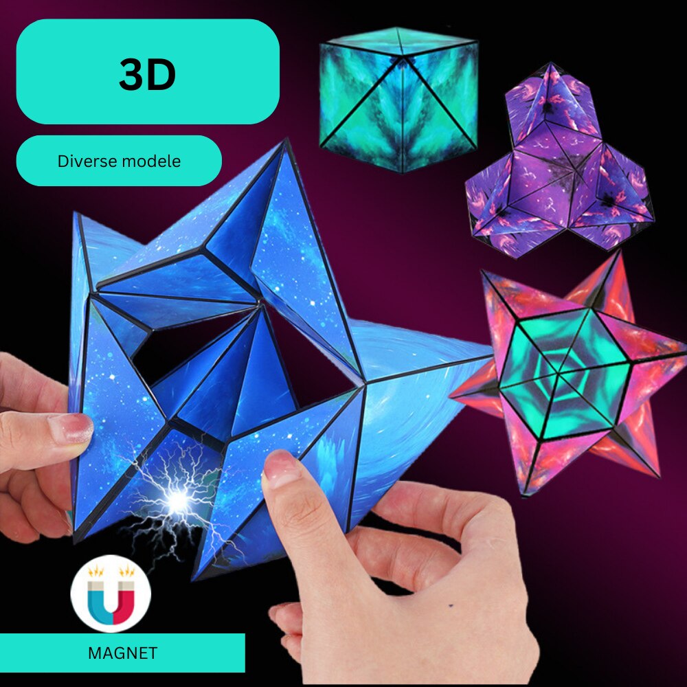 Cub magnetic shashibo 3D, efect antistres pentru adulti si copii