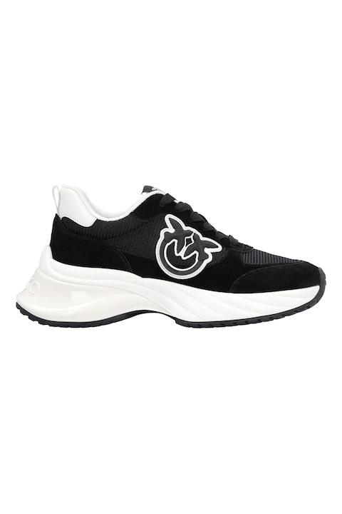 Pinko, Спортни обувки Ariel от велур, Бял/Черен