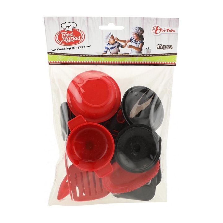 Toi-toys Food Market mini konyhafelszerelés szett – 14 db, 2 szín