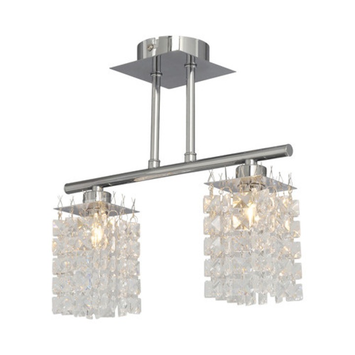 Полилей Lustra Kubo G9 2x40w, включени халогенни крушки, хром/кристали