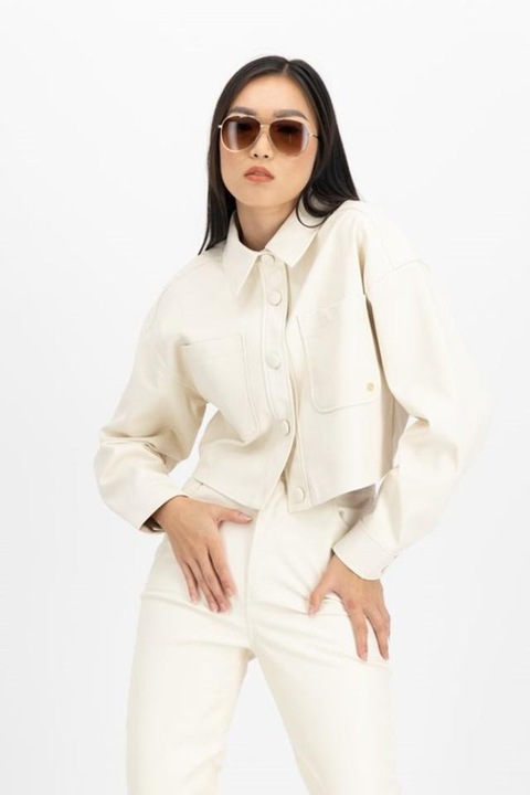 Ökológiai bőr crop ing JOSH V., Krém, M-es méret