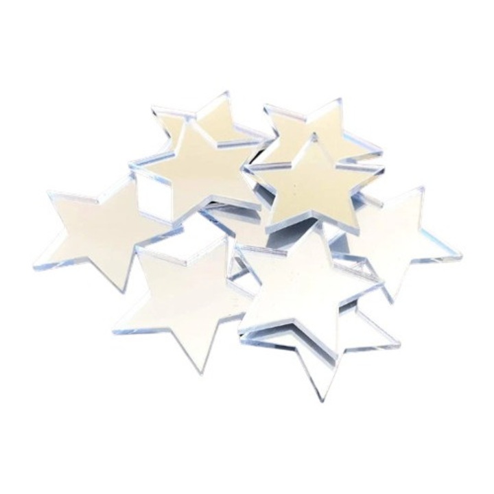 Set 86 Oglinzi Acrilice Autoadezive, Model Stele, Multiple Dimensiuni, Luxer