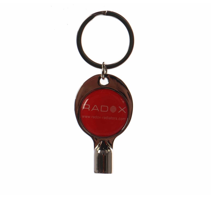 Cheie metalica, Radox, pentru aerisit calorifer, tip breloc, rosu + cromat