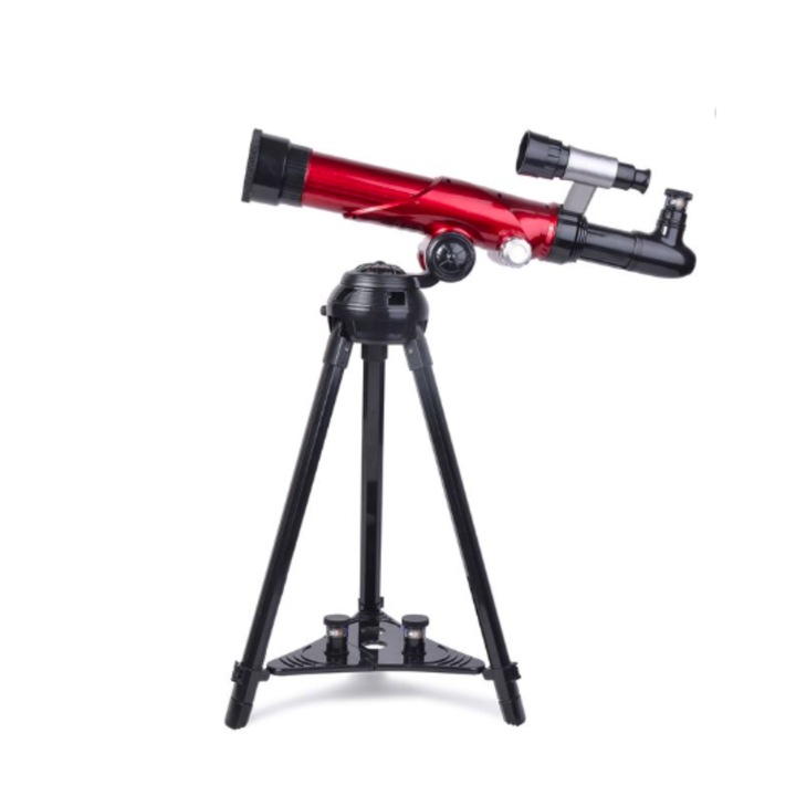 Csillagászati teleszkóp 46 cm, lencse átmérője 75 mm, fókusz 140 mm, 3 lencse, állvány magassága 48,5 cm