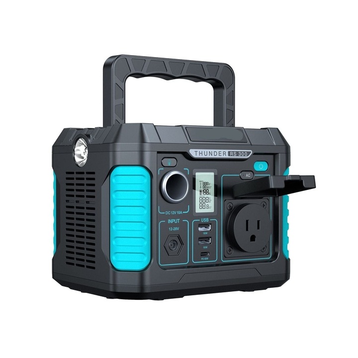 Електрическа станция, 500W, 400Wh, 20V, Преносим, Цифров дисплей, Черен