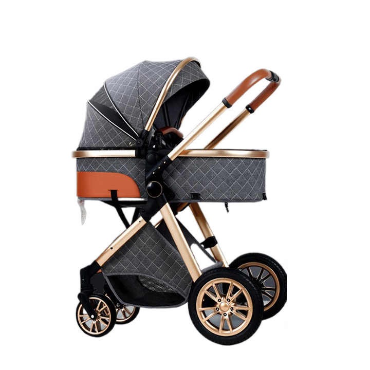 Детска количка 3 в 1 4 колелца сива