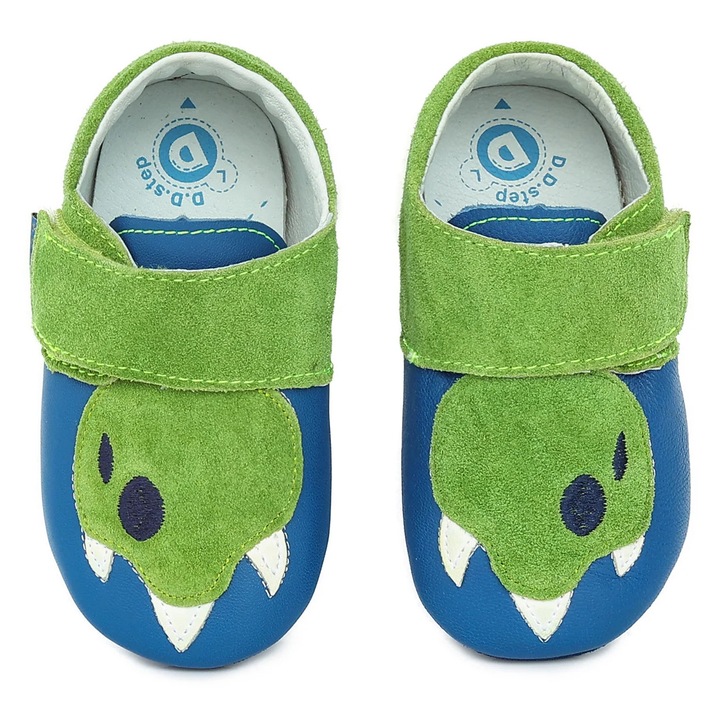 Botosei, D.D.step, din piele naturala, K1596-206, Albastru, 18