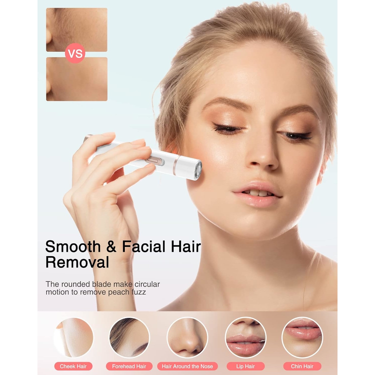 Epilator facial pentru femei 5 in 1, USB, Alb eMAG.ro