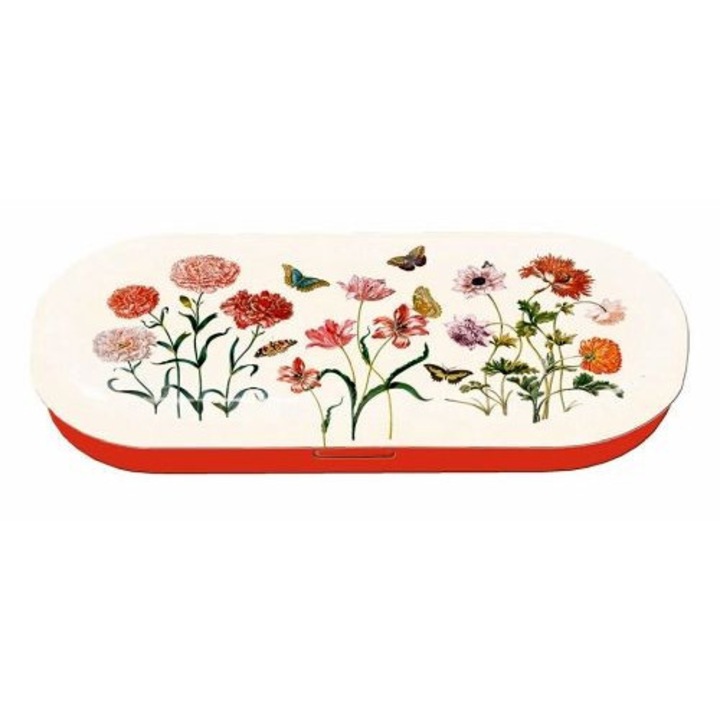 Szemüvegtok fémdoboz, 16x8x6,6cm, Maria Sibylla Merian