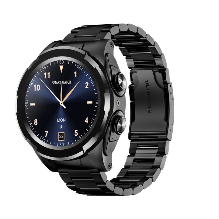 Ceas inteligent cu casti, Bluetooth 2 in 1, pentru iPhone/Android ...