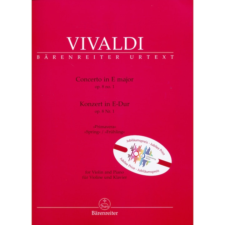 Antonio Vivaldi: Quattro stagioni 1. 'La Primavera' (Four Seasons - Spring) - hegedűre, zongorakísérettel