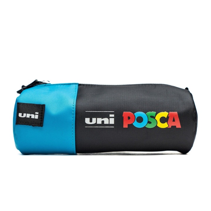 Моливник Uniball Posca, оборудвана с 16 маркера LaButic, черно-тюркоазена