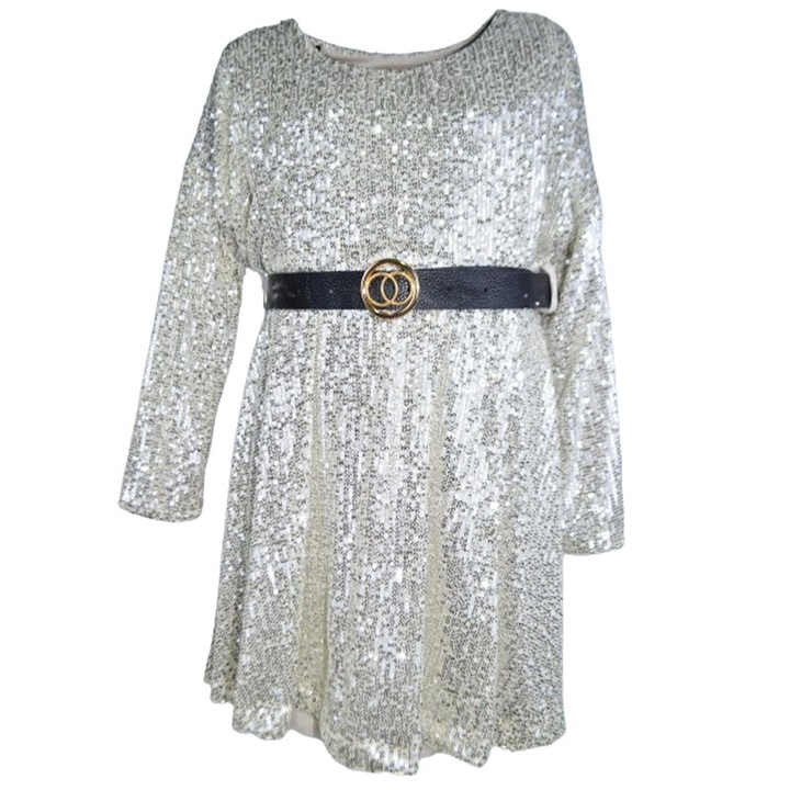 Елегантна рокля с дълъг ръкав и пайети за момиче New collection 9292-A-140, злато 105233