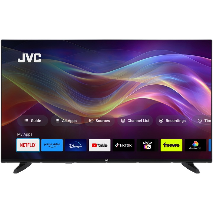 JVC 43VU3400 LED Televízió, 108 cm, Smart TIVO, 4K Ultra HD, F energiaosztály