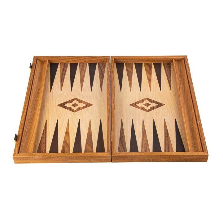 Set joc table/backgammon lemn cu aspect de stejar – 38x23 cm