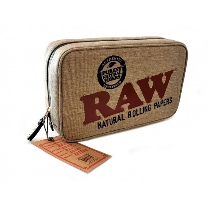 Portofel tutun si accesorii fumat, anti-miros Raw Smokers Pouch, cu 5 straturi diferite de materiale pentru blocarea mirosului, 27,5 x 16cm