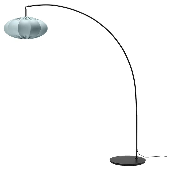 Íves acéllámpa, fekete/türkiz, 213 cm, 13W, E27