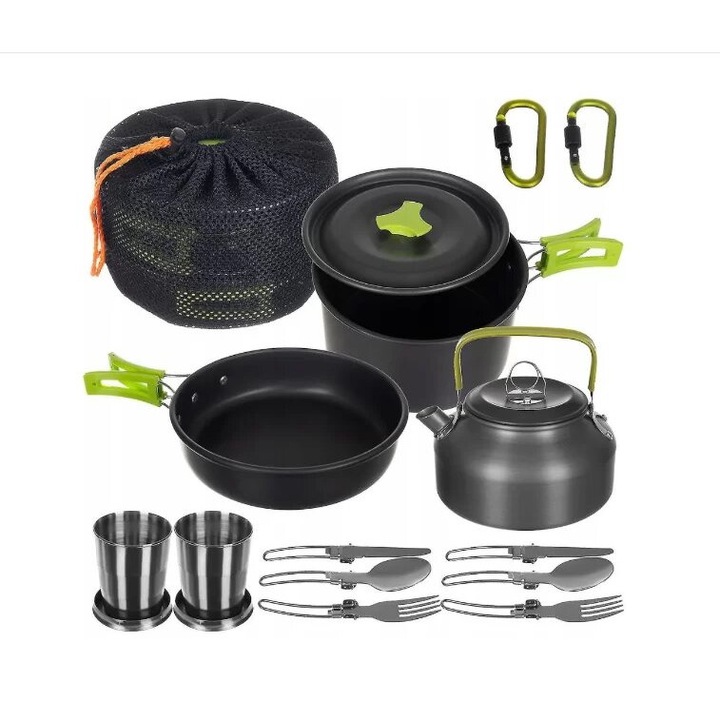 Set de gatit outdoor/camping, Solid Volt, 18 componente