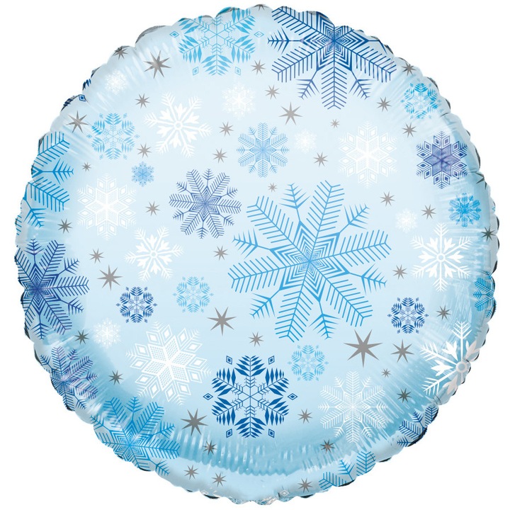 Balon Folie Rotund Fulgi de nea 45cm, 15498-18F