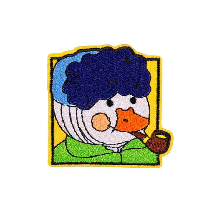 Duck van Gogh hímzett textiltapasz 6,3x6,2 cm