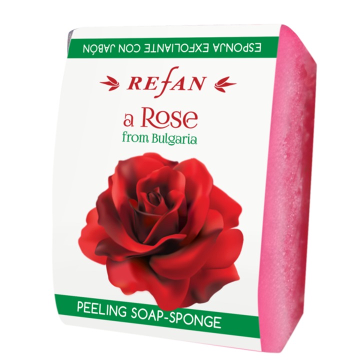 Szappanos-szivacsos peeling, Rózsa Bulgáriából, 75 gr