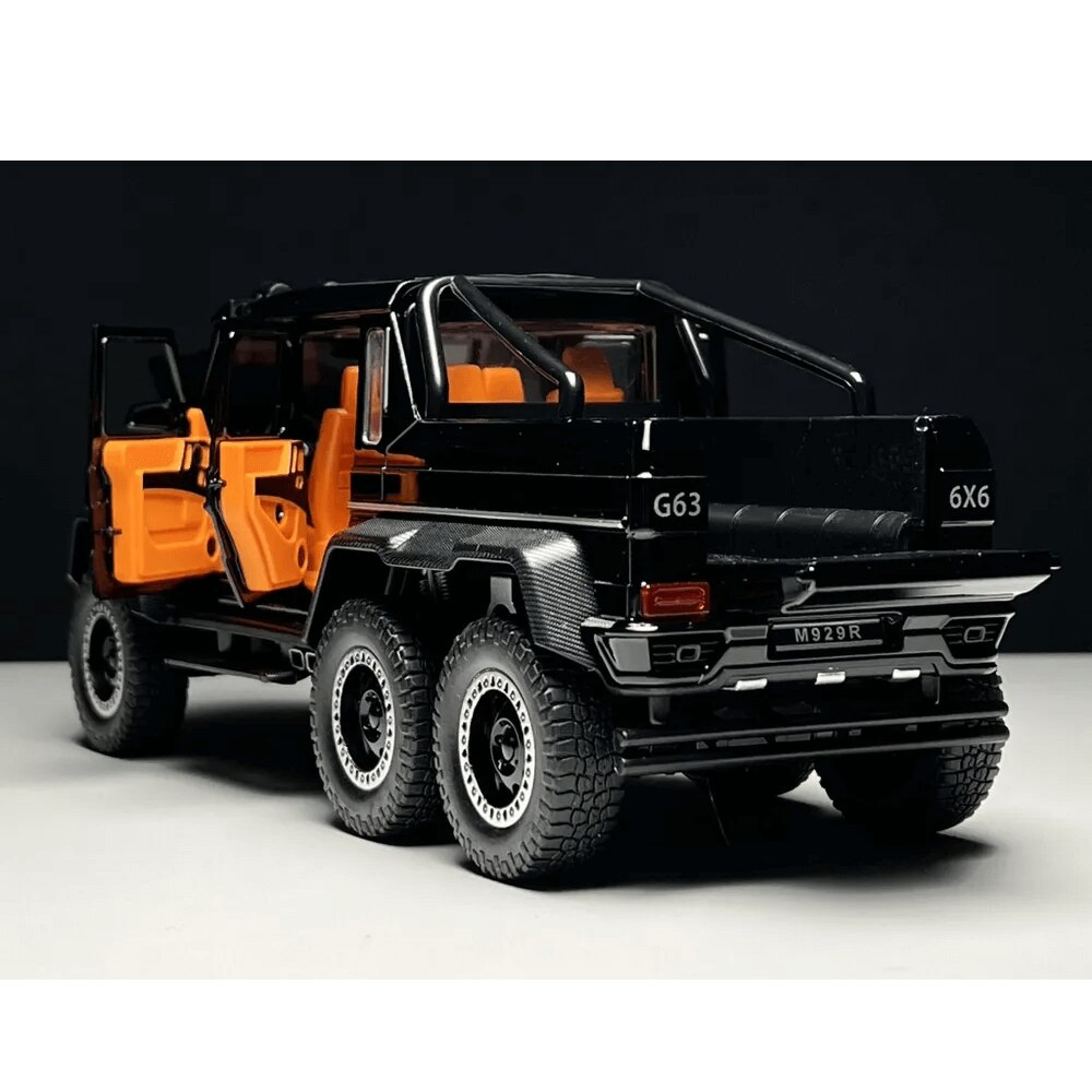 Метален автомобил Mercedes-benz G63 AMG 6×6, С отварящи се врати, Черен ...