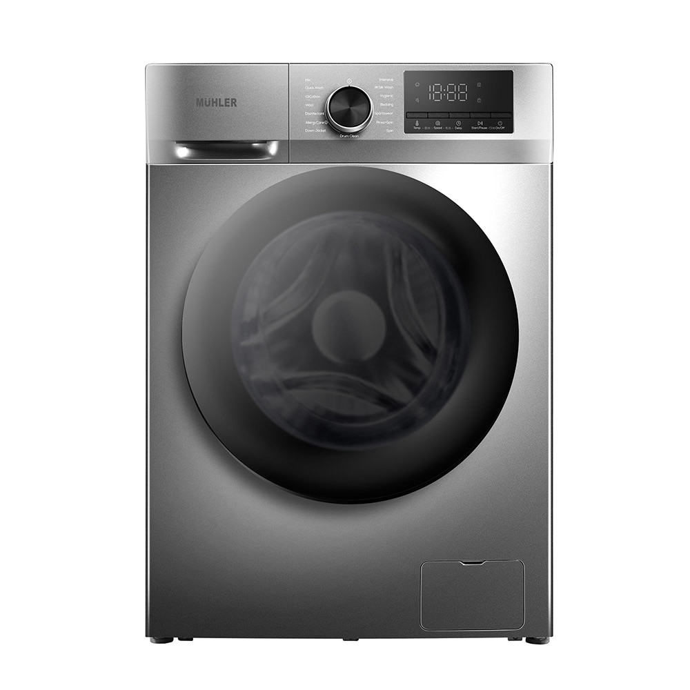 Mașină de spălat rufe Muhler IWM814SA, clasa A, spalare cu abur, inverter, argintiu