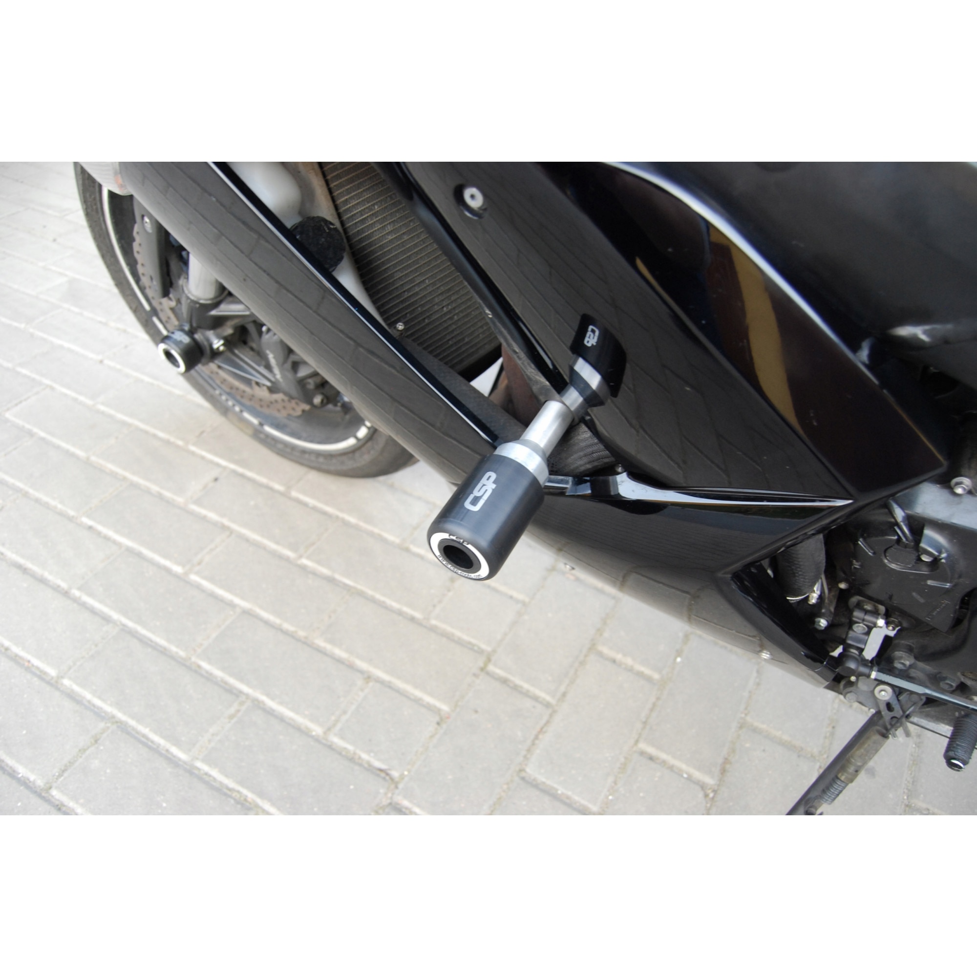 Set 2 crash pad-uri moto, CSP, Plastic, Pentru Kawasaki ZX-6R ZX6R