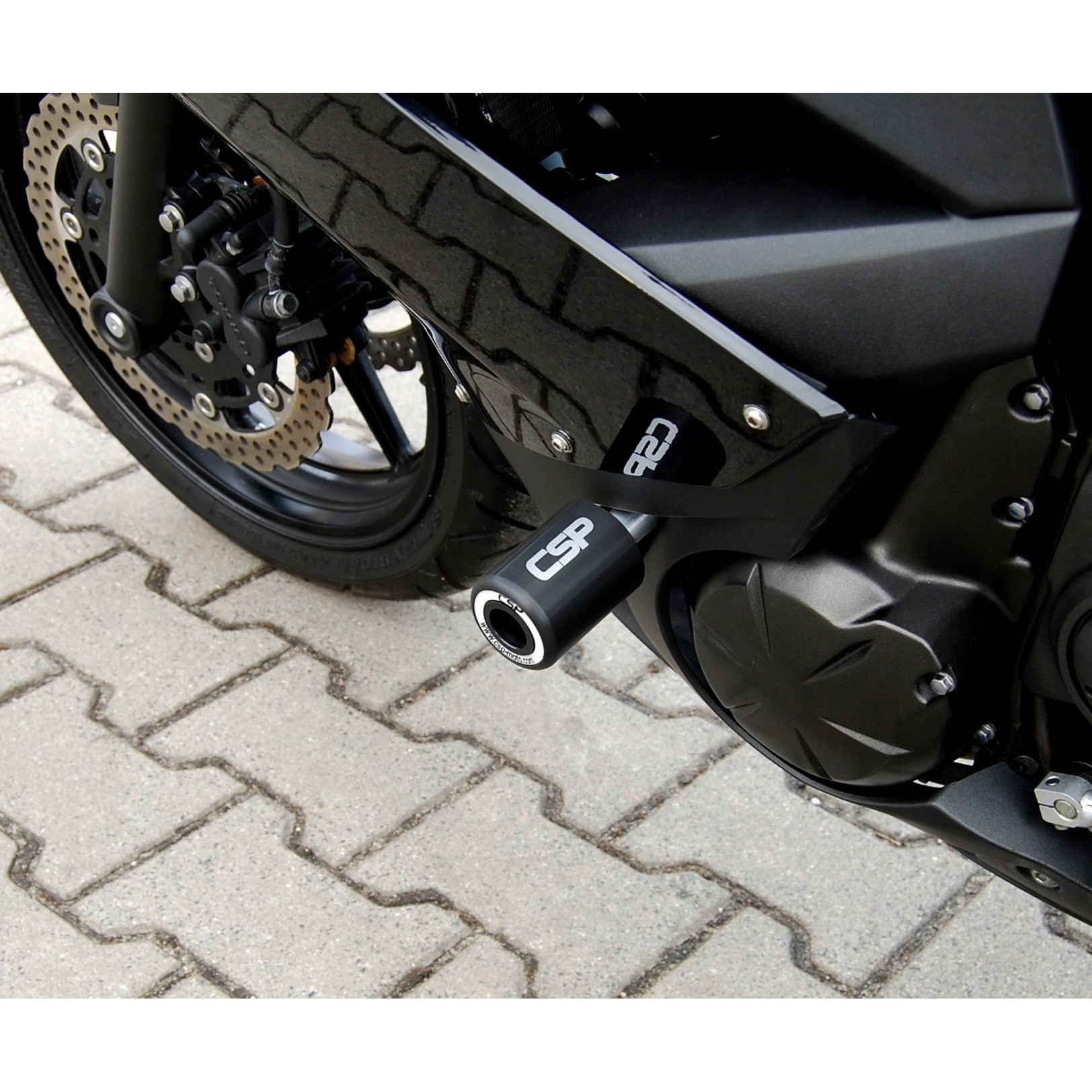 Set 2 crash pad-uri pentru moto, CSP, Plastic, Pentru Kawasaki