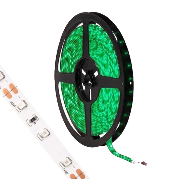 Banda LED, Ecolight, Plastic, Verde, 5m