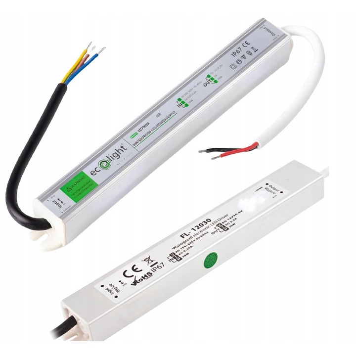 Sursa de alimentare benzi LED, Ecolight, 30W, 12V, Multicolor