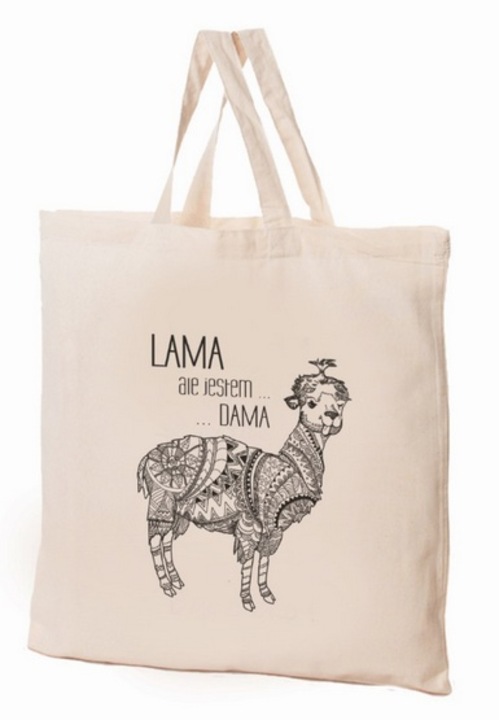 Fraspo ökotáska, Láma, 38x42x10cm, 100 db-os készlet, fehér