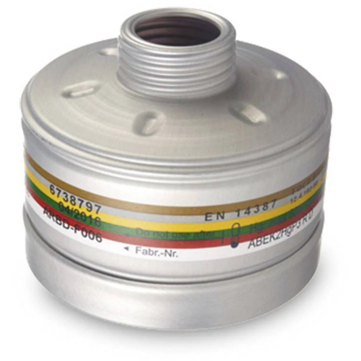 Комбиниран филтър Dräger Rd40 A2B2E2K2 Hg-P3 R D, Сив