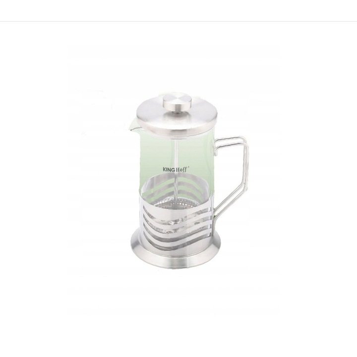 Infuzor pentru ceai si cafea, ceainic cu presa, capacitate 350 ml, din sticla, Kinghoff