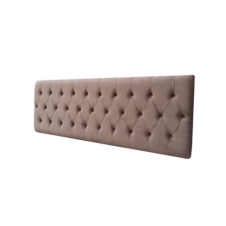 Табла за легло, Ромбоидна шарка, Кафяво кадифе, 60 х 180 см