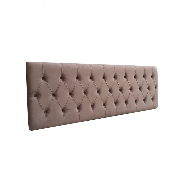 Gyémánt fejtámla, barna bársony, 60 x 200 cm