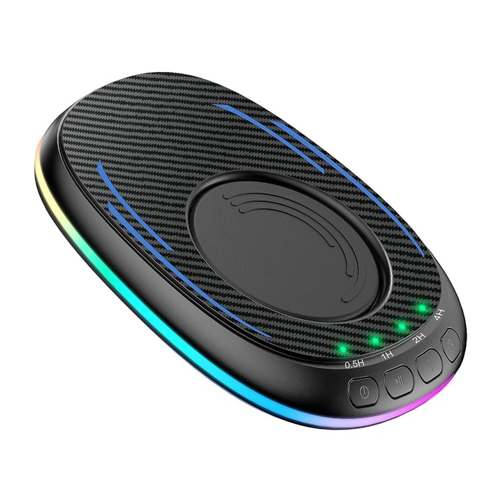 Mouse Jiggler неоткриваем за симулиране на движение на мишката, тънък, безшумен, с таймер, бутон ON-OFF, без драйвер, околна светлина, черен