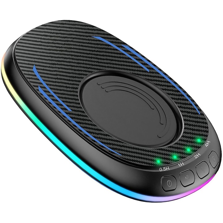 Mouse Jiggler nedetectabil pentru simularea miscarii mouse-ului, slim, silentios, cu timer, buton ON-OFF, fara driver, lumina ambientala, Negru