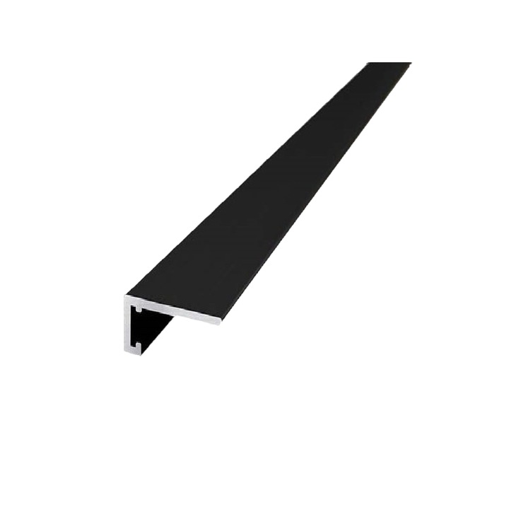 Profil capat aluminiu AL16x5 pentru pardoseali 16x6x2000mm, culoare Black - pachet 20 ML