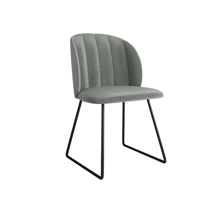 Scaun Tosiano, MIRJAN24, negru + gri, 58x52x80 cm