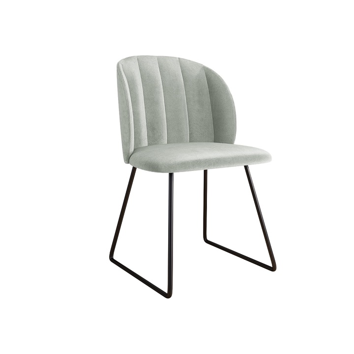 Scaun Tosiano, MIRJAN24, negru + gri deschis, 58x52x80 cm