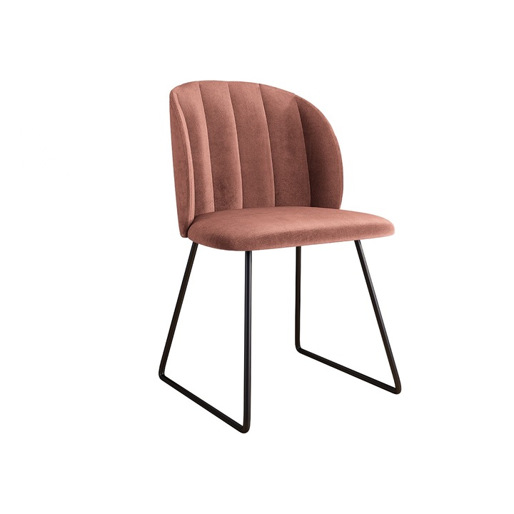 Scaun Tosiano, MIRJAN24, negru + roz, 58x52x80 cm