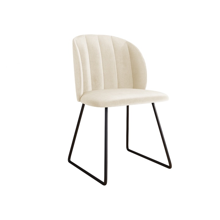 Scaun Tosiano, MIRJAN24, negru + bej, 58x52x80 cm