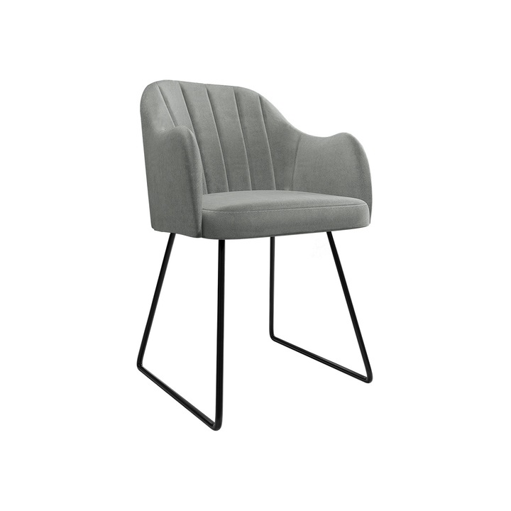 Scaun Mikasio, MIRJAN24, negru + gri, 56x52x78 cm