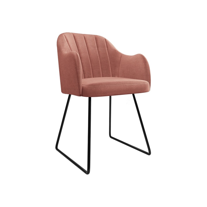 Scaun Mikasio, MIRJAN24, negru + roz, 56x52x78 cm