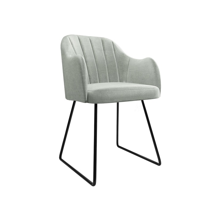 Scaun Mikasio, MIRJAN24, negru + gri deschis, 56x52x78 cm