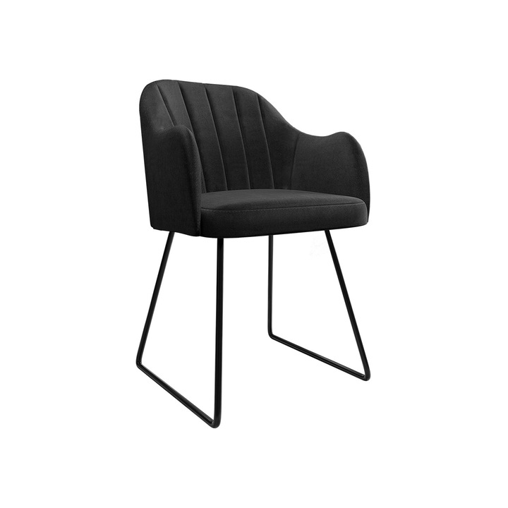 Scaun Mikasio, MIRJAN24, negru, 56x52x78 cm