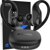 Casti wireless sport, Qualtec by Koppel®, Casti Bluetooth 5.4, pentru fitness, alergare, running, sala, Casti audio, fara fir, in-ear, microfon handsfree, pentru telefon, USB Type-C, true wireless, universale, rezistente transpiratie, afisaj LED, GymBuds